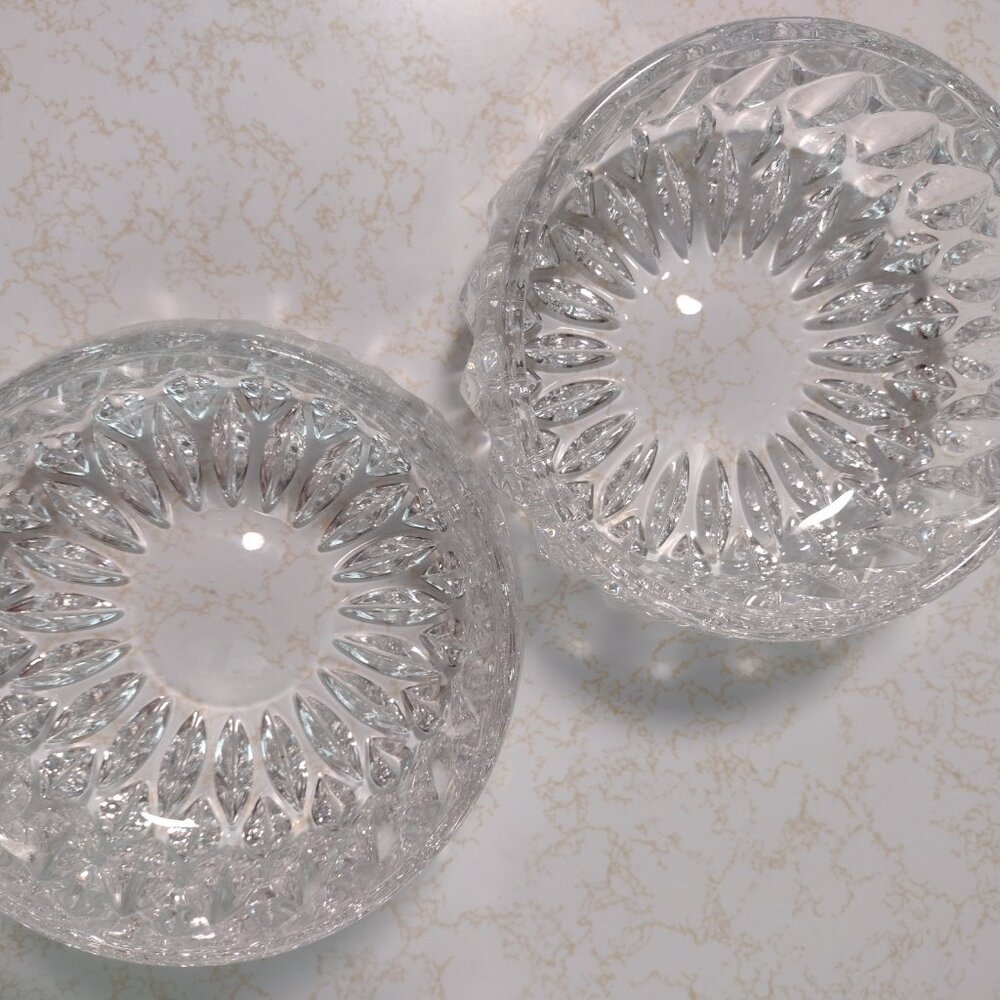 A pair of Stunning Cut Crystal, 24% lead, Sunflower Design